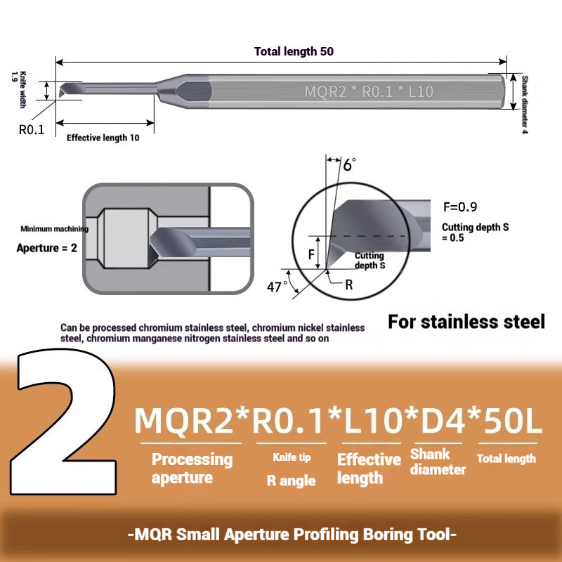 1127-Profiling Turning Tools Small Bore Boring Tools CNC Stainless Steel Aluminum MQR Turning Bore Micro Turning Tools Boring Turning Tools Shandong Denso Pricision Tools Co.,Ltd.